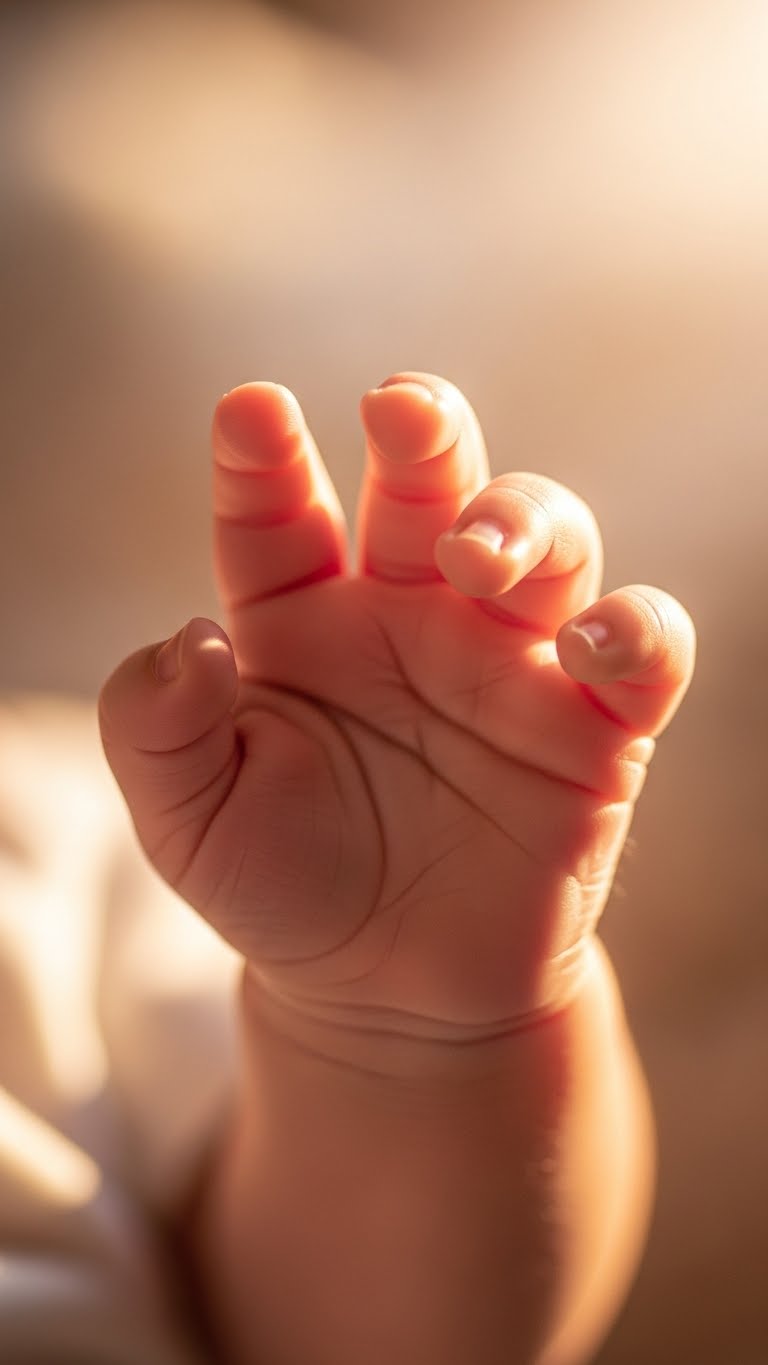 يد طفلة صغيرة تمسك بإصبع والدها