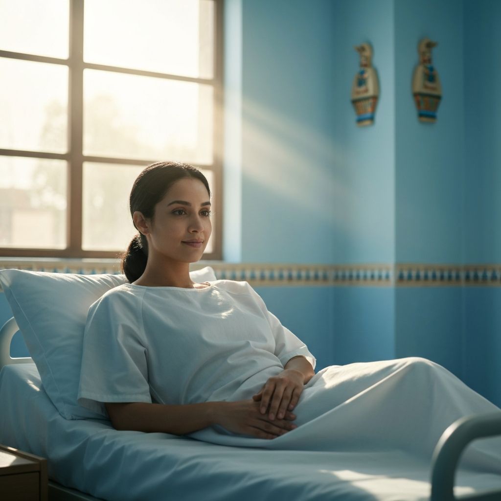 سيدة مصرية سعيدة بعد عملية قلبية ناجحة
